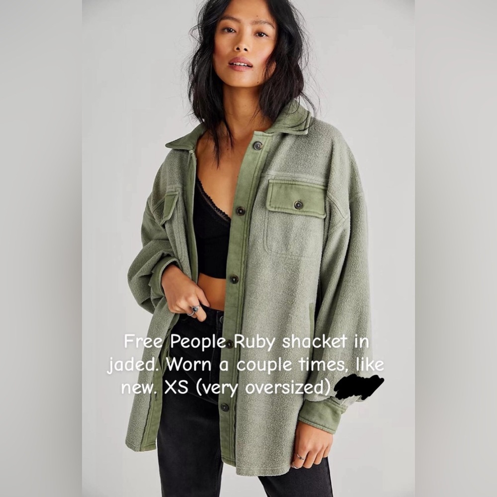Free People Ruby shacket in jaded green - XS